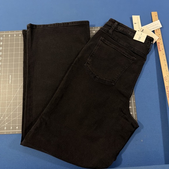 American Tall Stevie Jeans Size 34/37 Black Wide-Leg Ultra High Rise - New - Picture 2 of 12